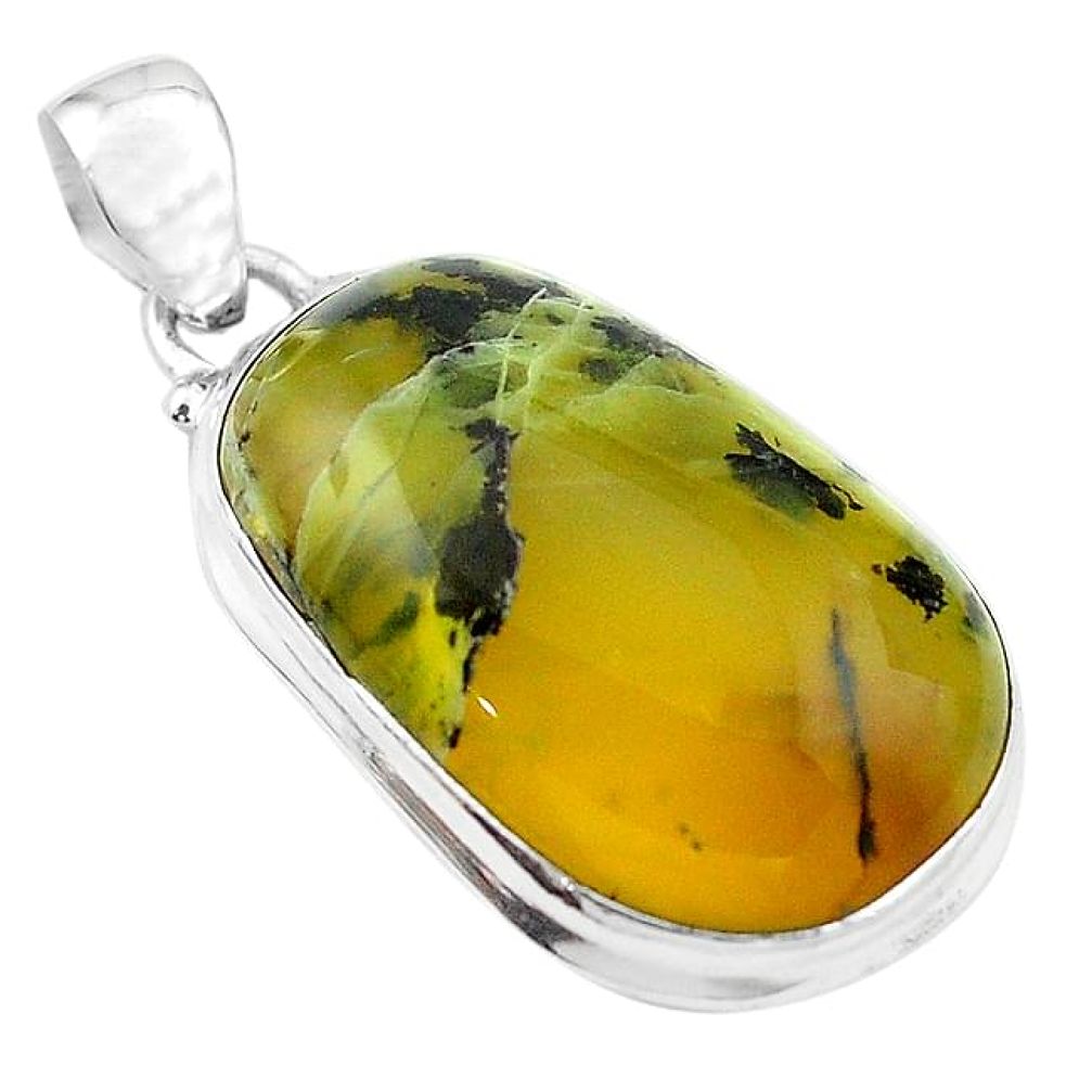925 sterling silver natural yellow opal fancy shape pendant jewelry k72902