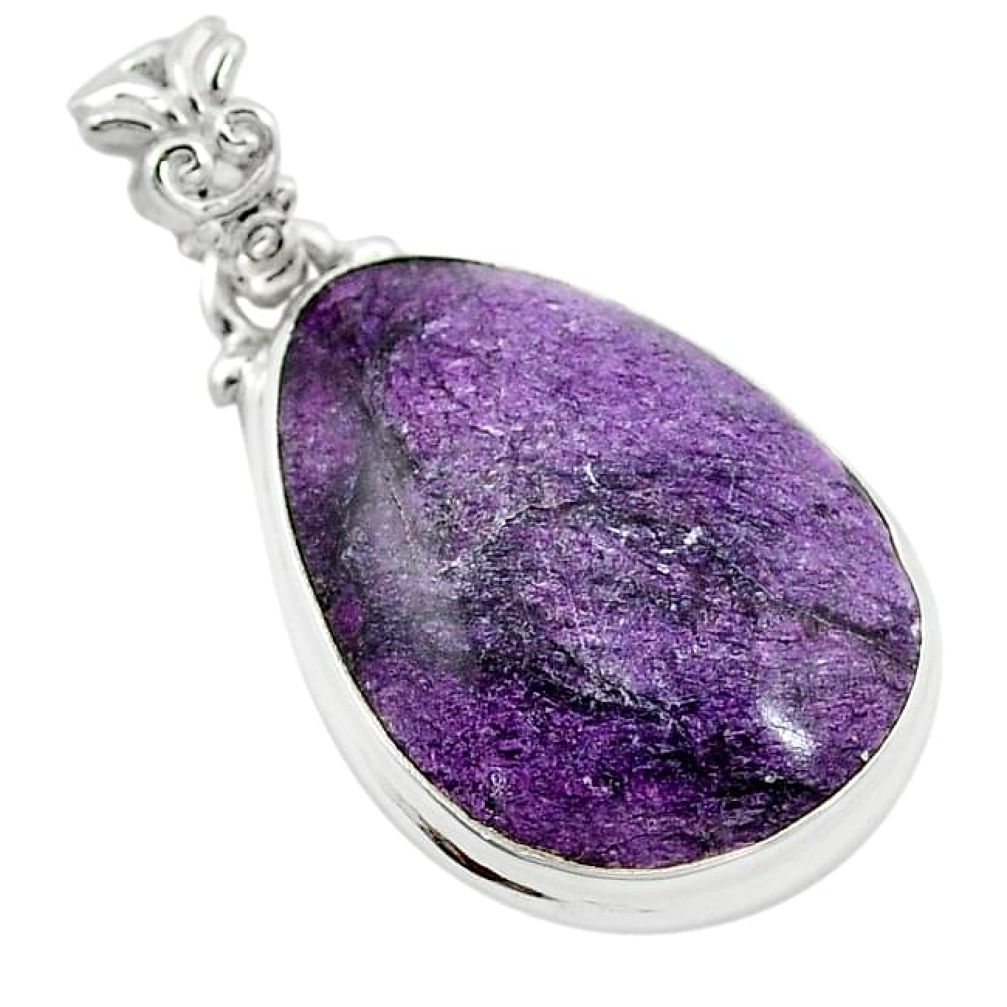 18.15cts natural purple stichtite 925 sterling silver pendant jewelry k72921