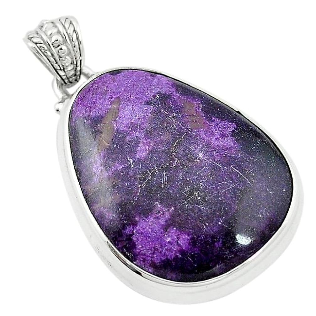 25.28cts natural purple stichtite 925 sterling silver pendant jewelry k72923