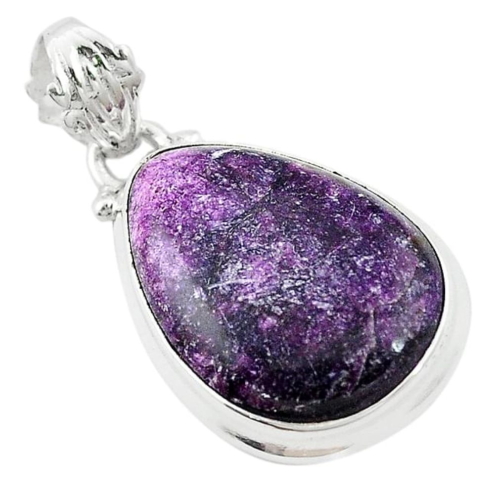 14.68cts natural purple stichtite 925 sterling silver pendant jewelry k72924