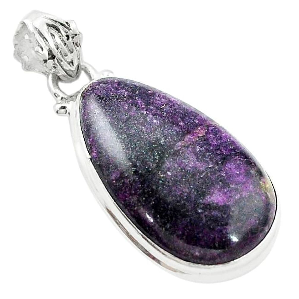 15.05cts natural purple stichtite 925 sterling silver pendant jewelry k72929