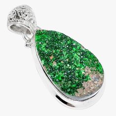 925 sterling silver natural green uvarovite garnet pendant jewelry k72957