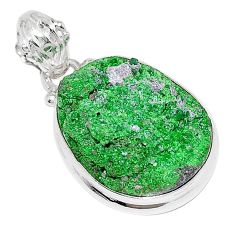 Natural green uvarovite garnet 925 sterling silver pendant jewelry k72959