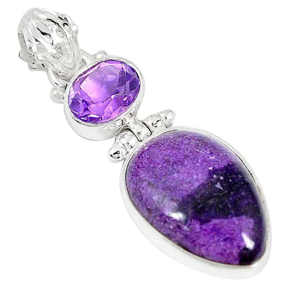 Natural purple stichtite amethyst 925 sterling silver pendant k73148