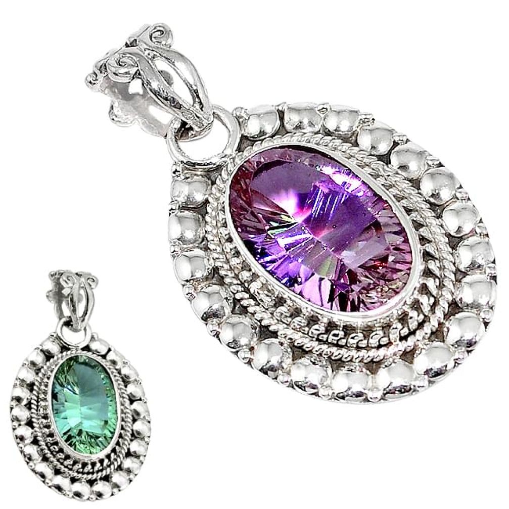 Purple alexandrite (lab) 925 sterling silver pendant jewelry k82799