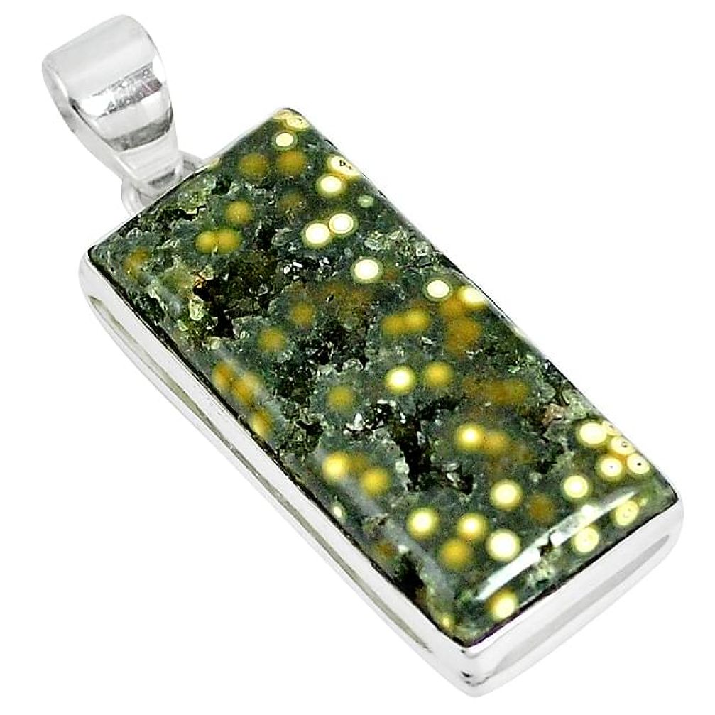 Ocean druzy baguette 925 sterling silver pendant jewelry k87448