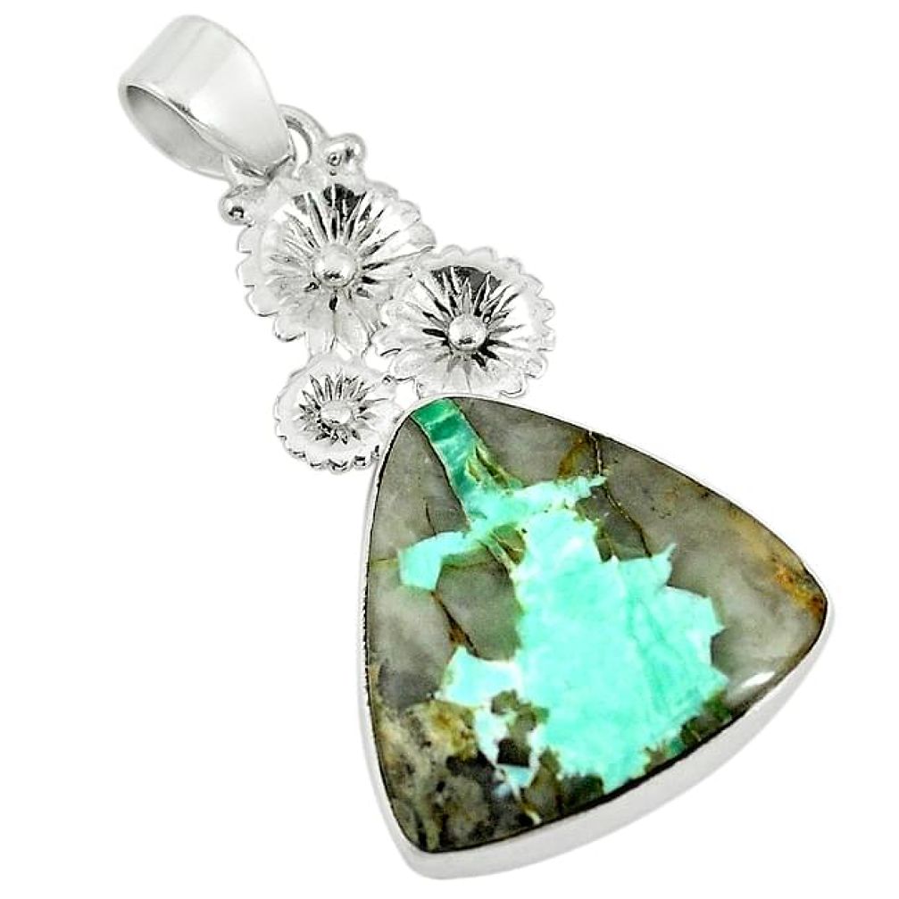 925 sterling silver natural green variscite pendant jewelry k93240
