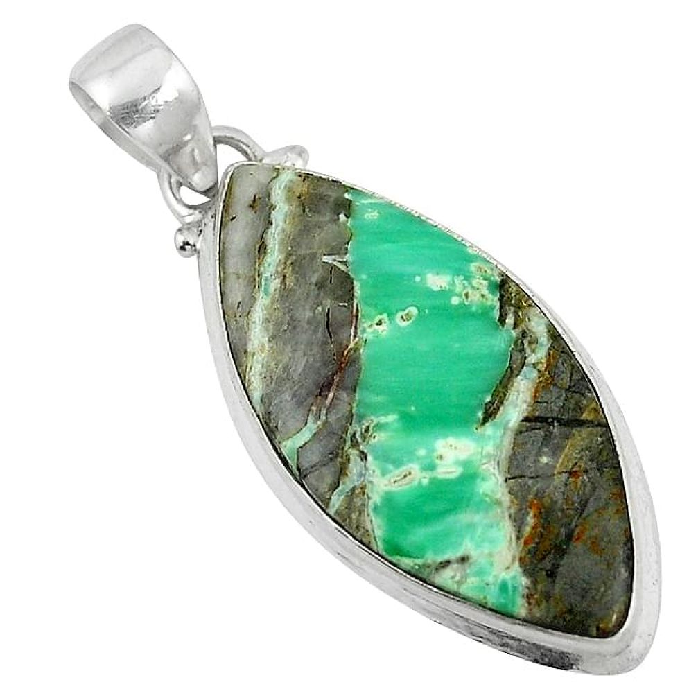 925 sterling silver natural green variscite marquise pendant jewelry k93259