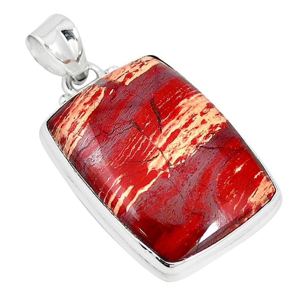 Natural red snakeskin jasper 925 sterling silver pendant jewelry k96170