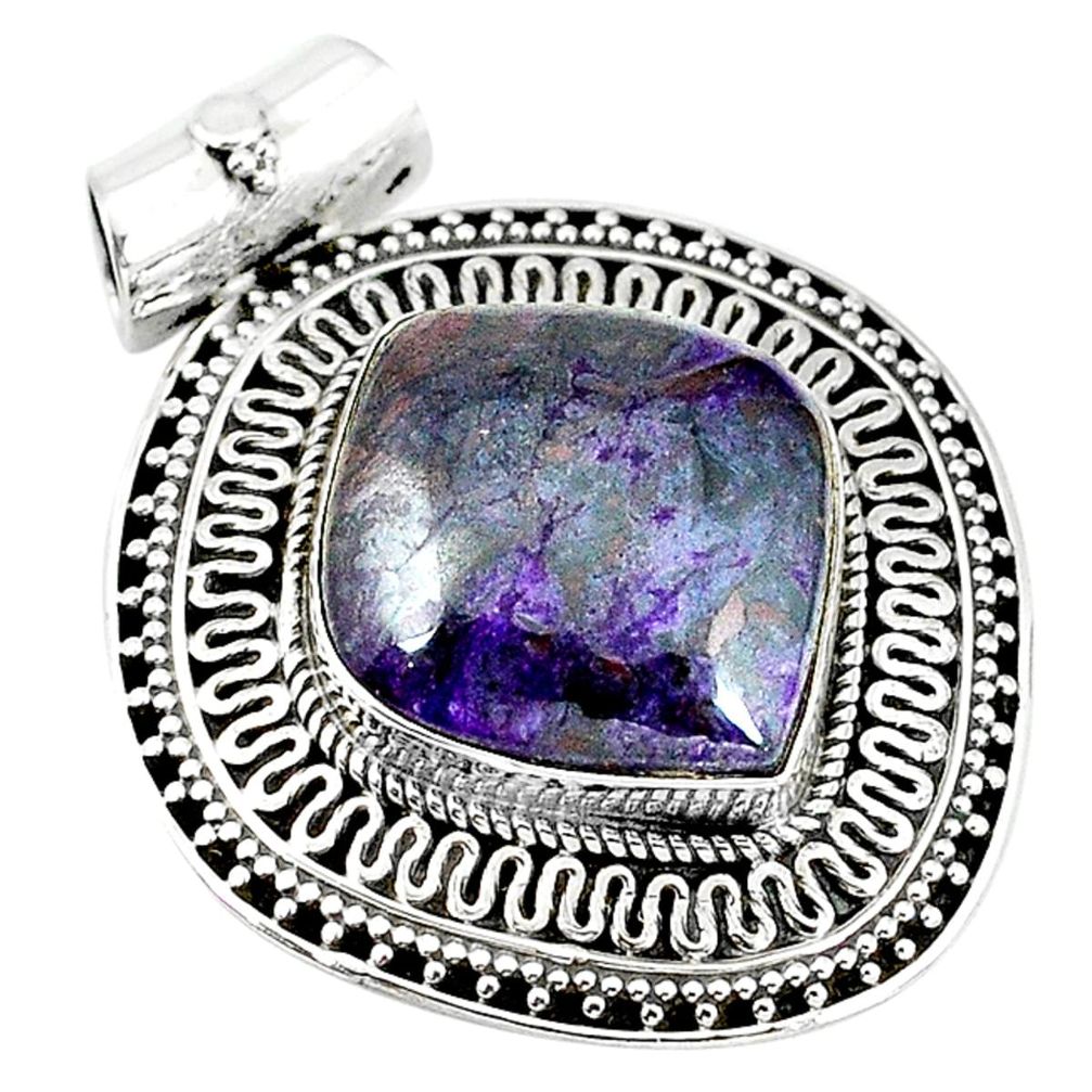 Natural purple sugilite 925 sterling silver pendant jewelry m10236