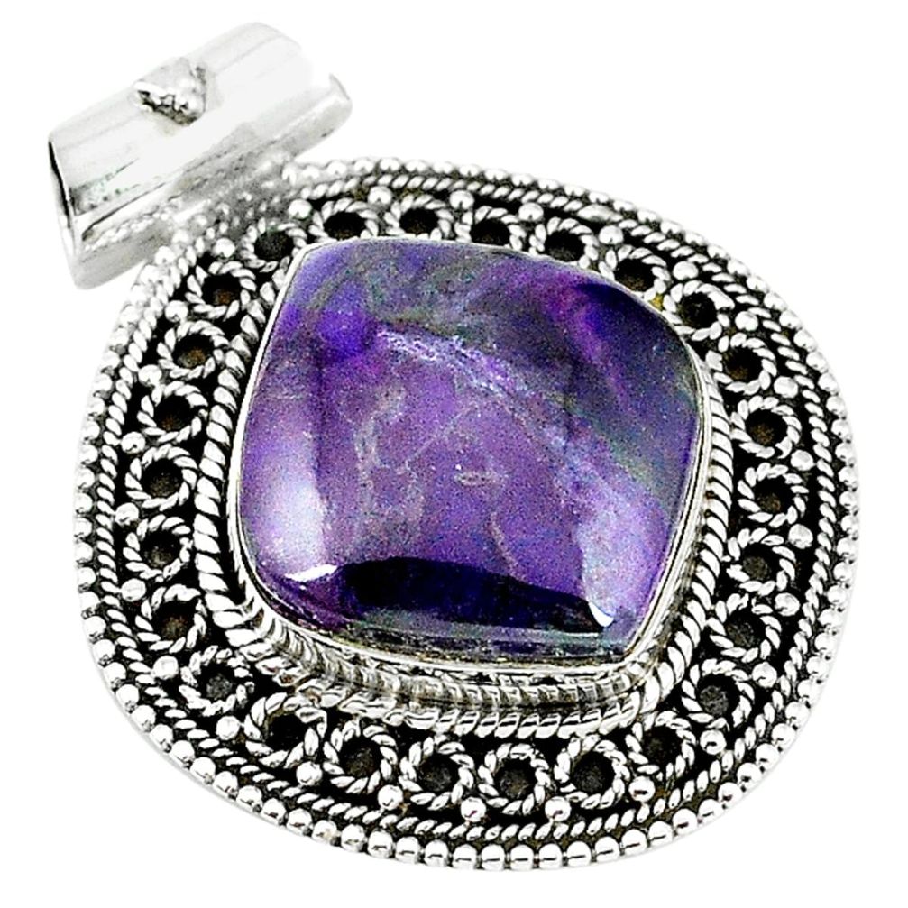Natural purple sugilite 925 sterling silver pendant jewelry m10237