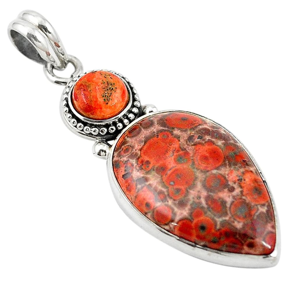Natural red birds eye copper turquoise 925 silver pendant jewelry m13915