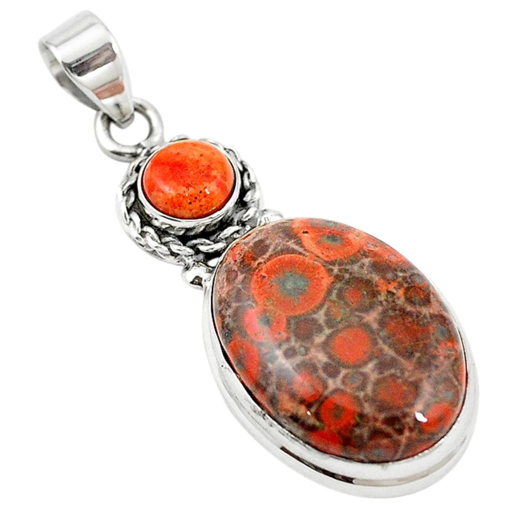 Natural red birds eye copper turquoise 925 silver pendant jewelry m13918