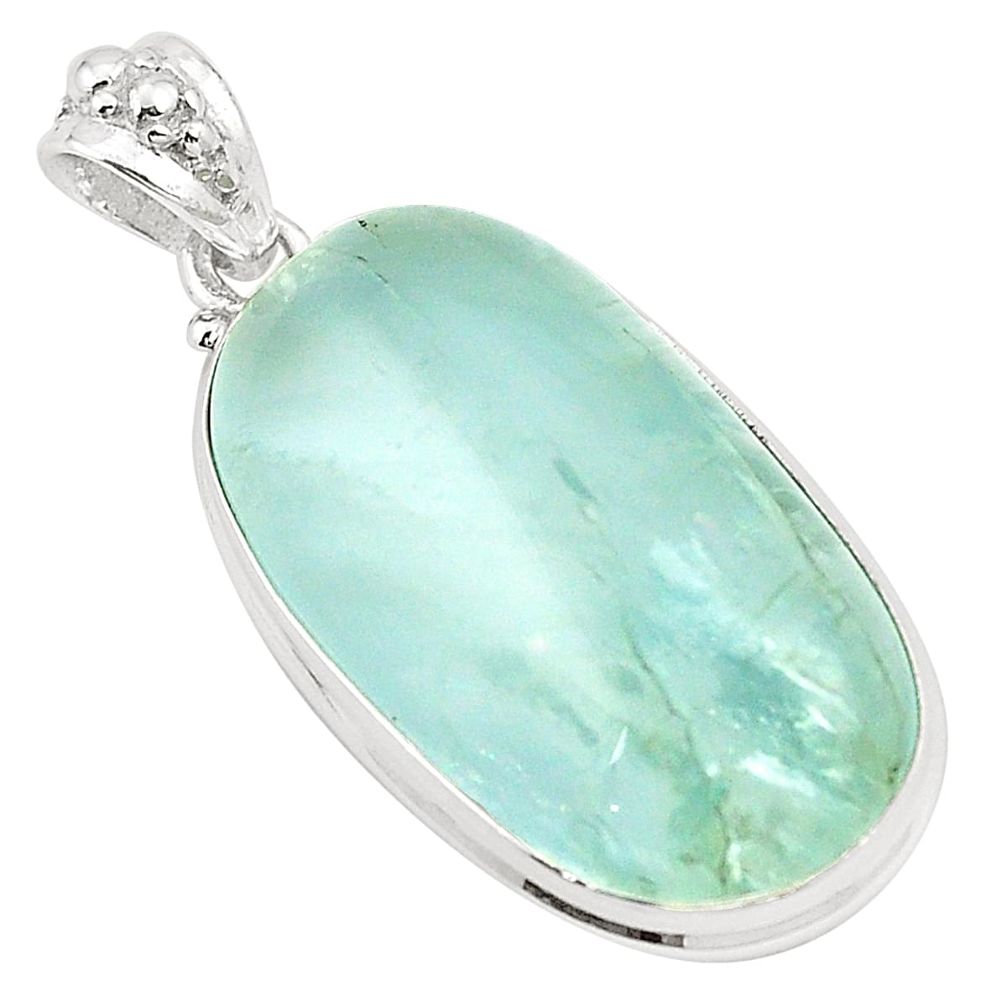 Natural untreated blue topaz 925 sterling silver pendant jewelry m33786