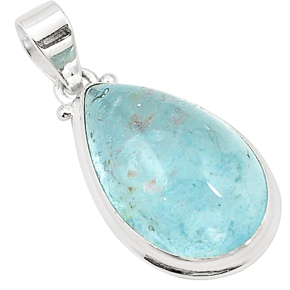 Natural untreated blue topaz 925 sterling silver pendant jewelry m33787