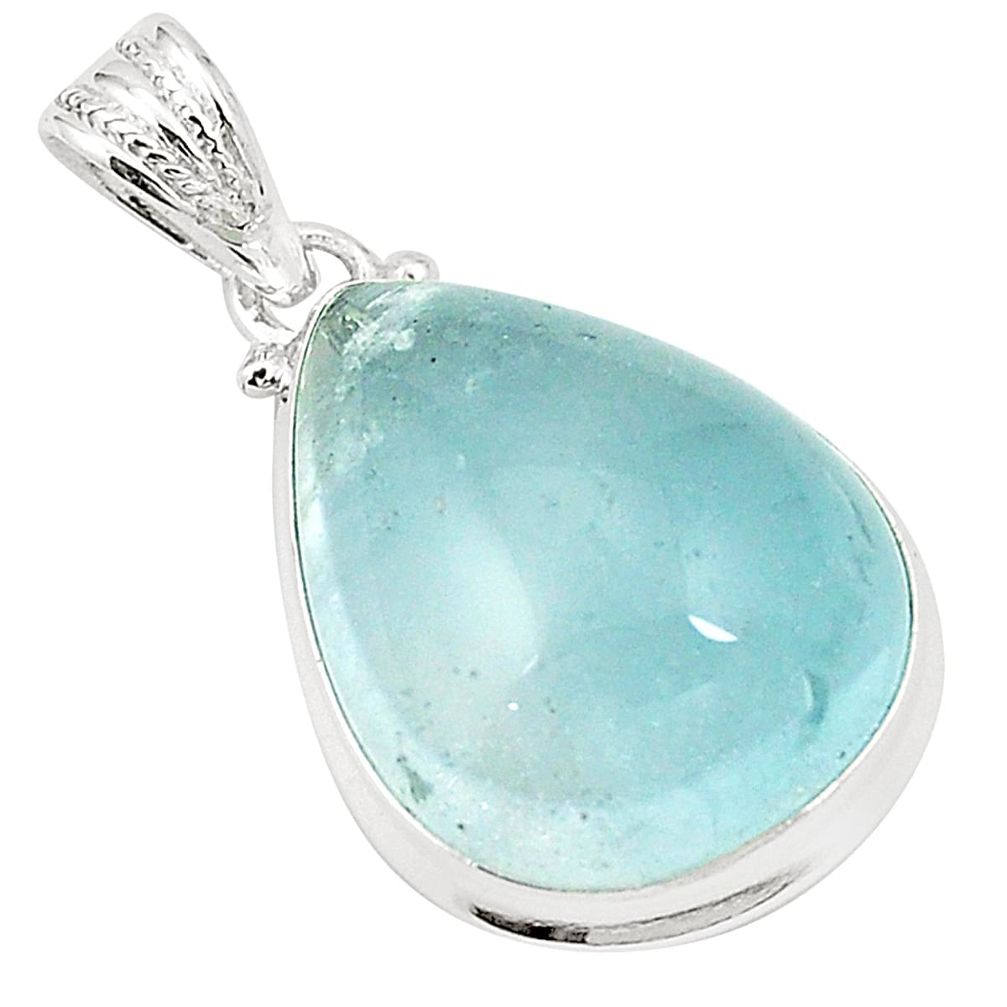 Natural untreated blue topaz 925 sterling silver pendant jewelry m33791