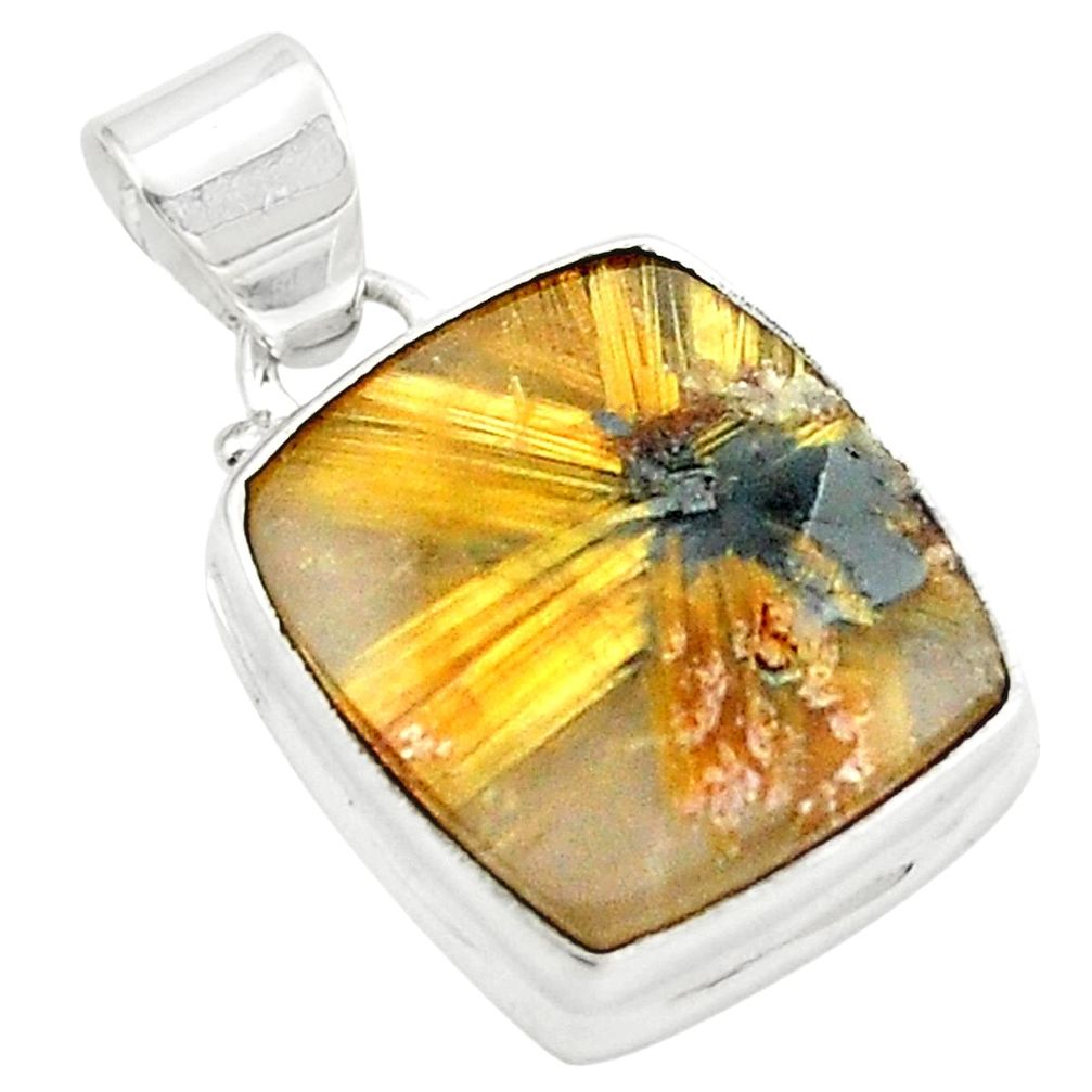 925 sterling silver natural halfstars cabs golden rutile pendant jewelry m33877
