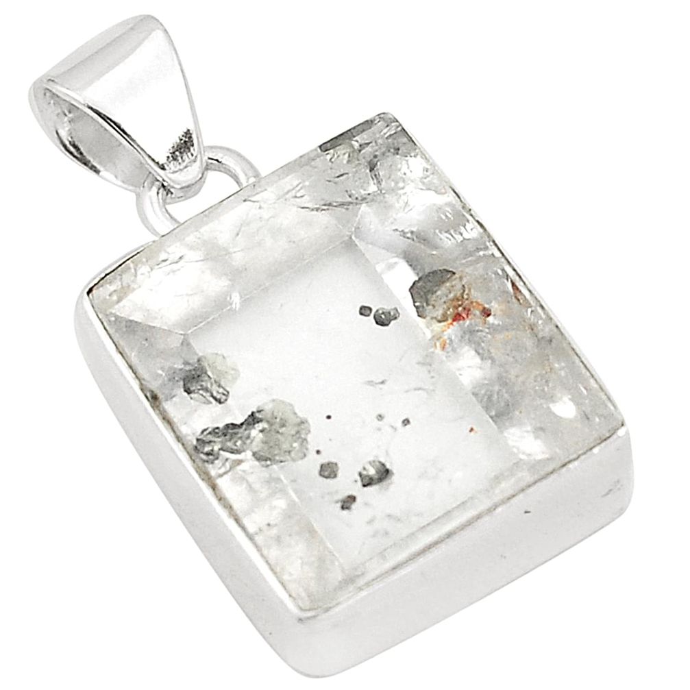 925 sterling silver natural cabs white marcasite in quartz pendant m33960