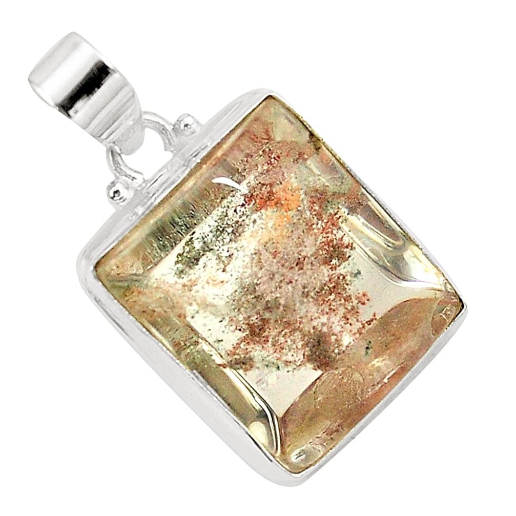 Natural brown scenic lodolite 925 sterling silver pendant jewelry m33973