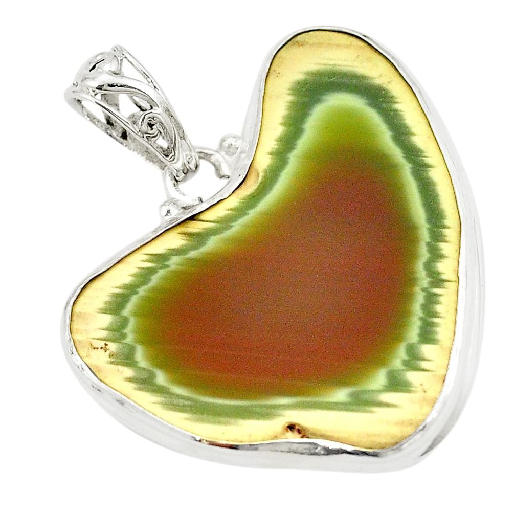 Natural green imperial jasper 925 sterling silver pendant jewelry m34840