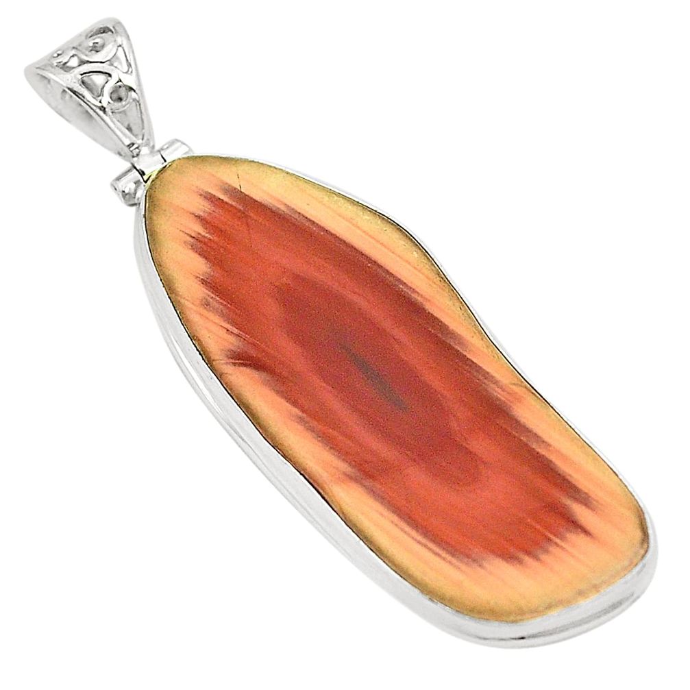 Natural brown imperial jasper 925 sterling silver pendant jewelry m34849