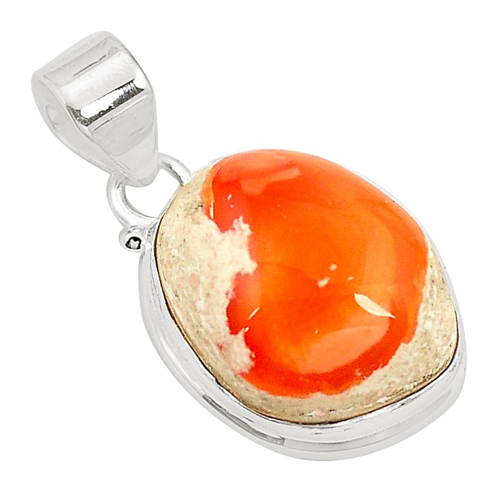 925 sterling silver natural multi color mexican fire opal pendant m34924