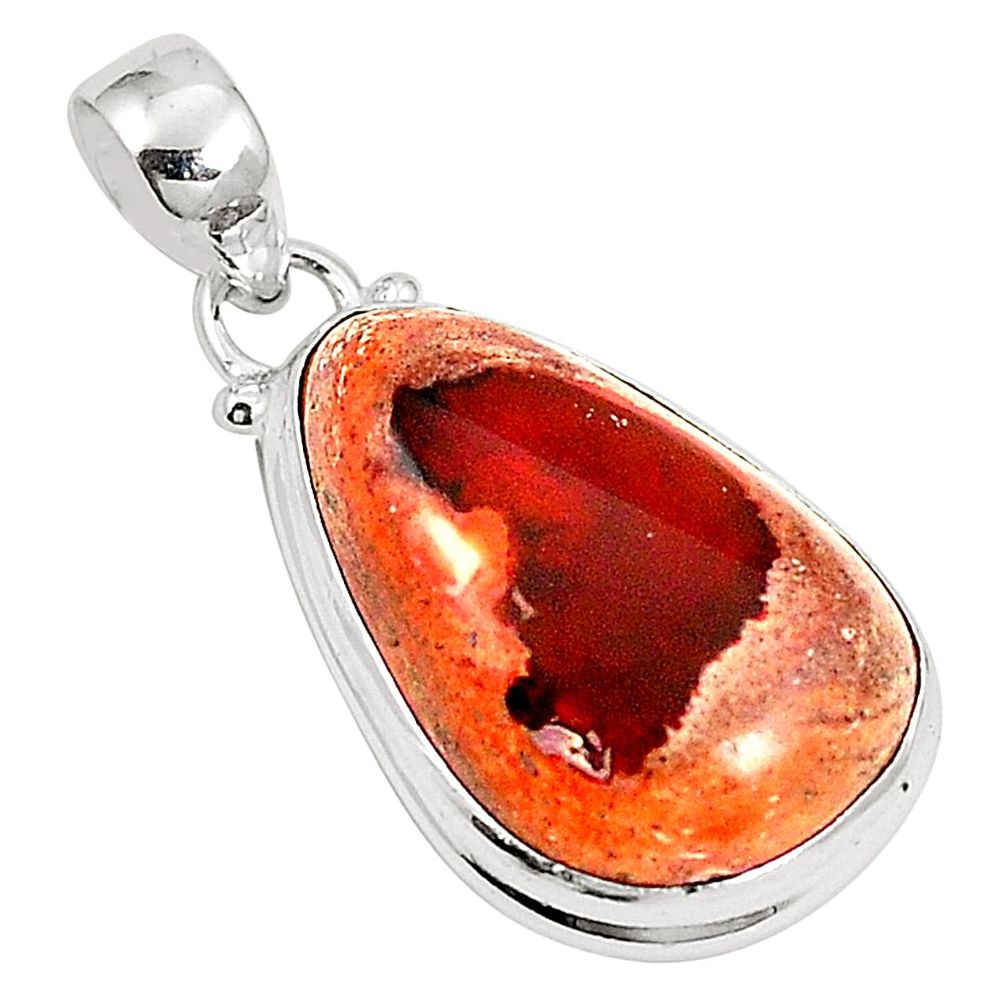 Natural multi color mexican fire opal 925 sterling silver pendant m39520