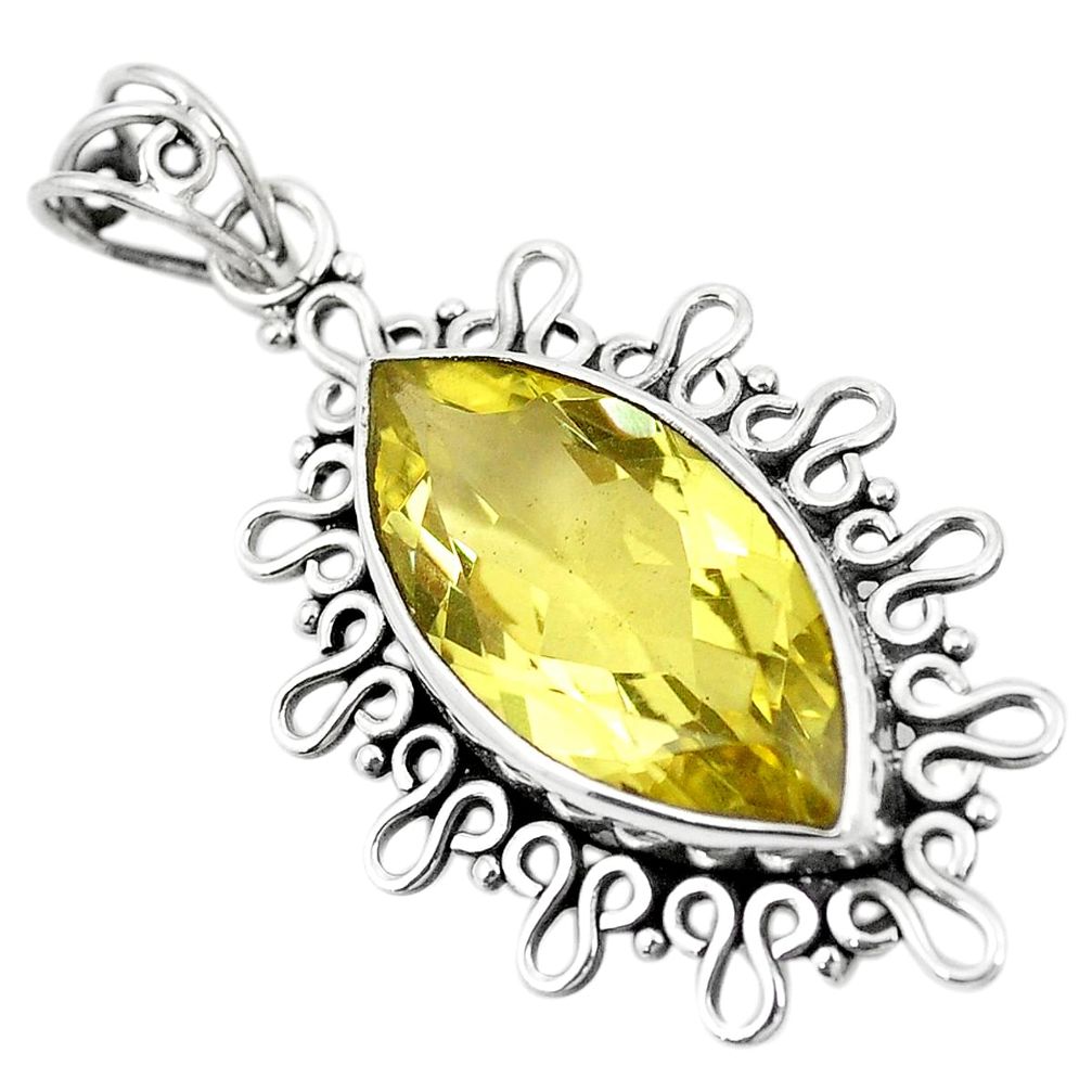 Natural lemon topaz marquise 925 sterling silver pendant jewelry m39926