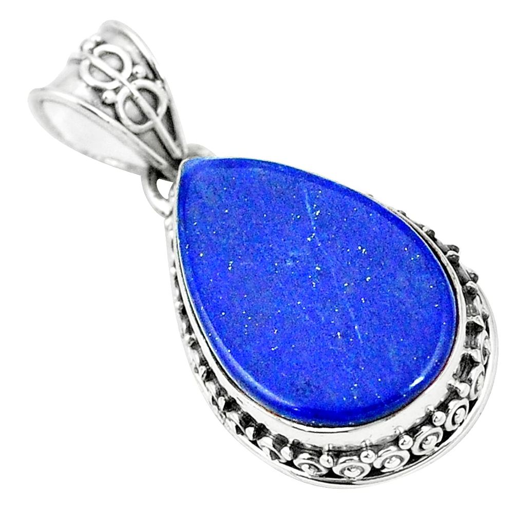 Natural blue lapis lazuli 925 sterling silver pendant jewelry m40201