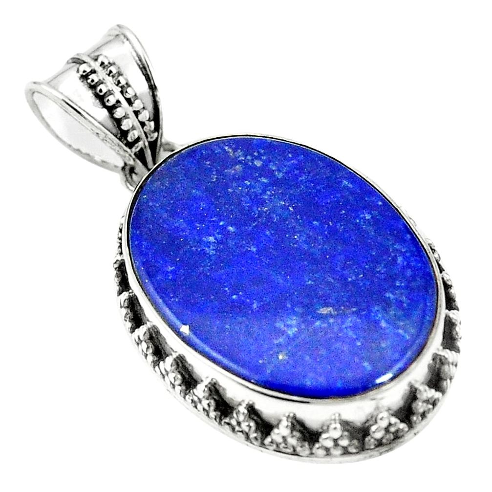 Natural blue lapis lazuli 925 sterling silver pendant jewelry m40251