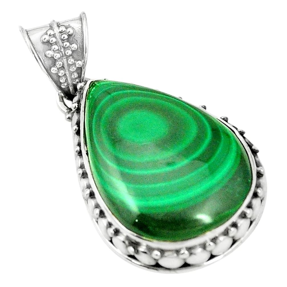925 silver natural green malachite (pilot's stone) pendant jewelry m40299