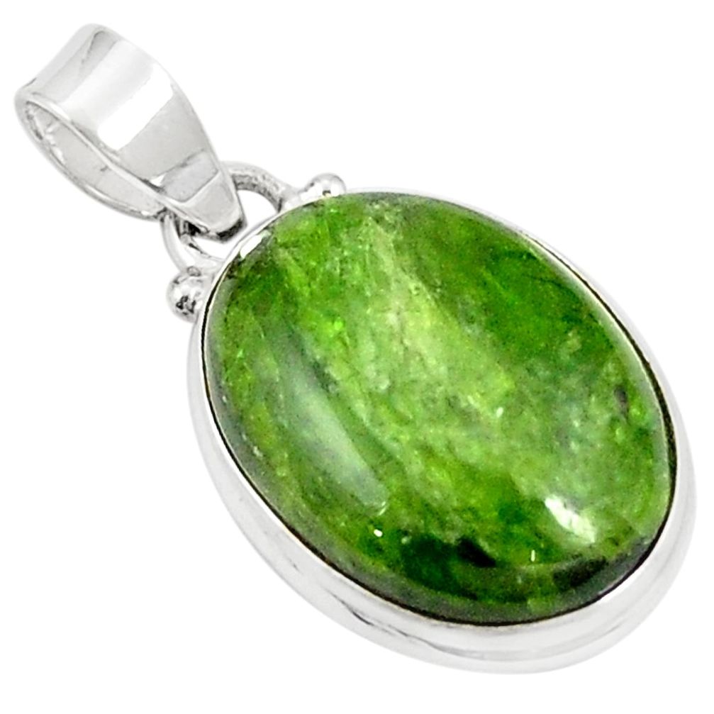 Natural green chrome diopside 925 sterling silver pendant jewelry m41434
