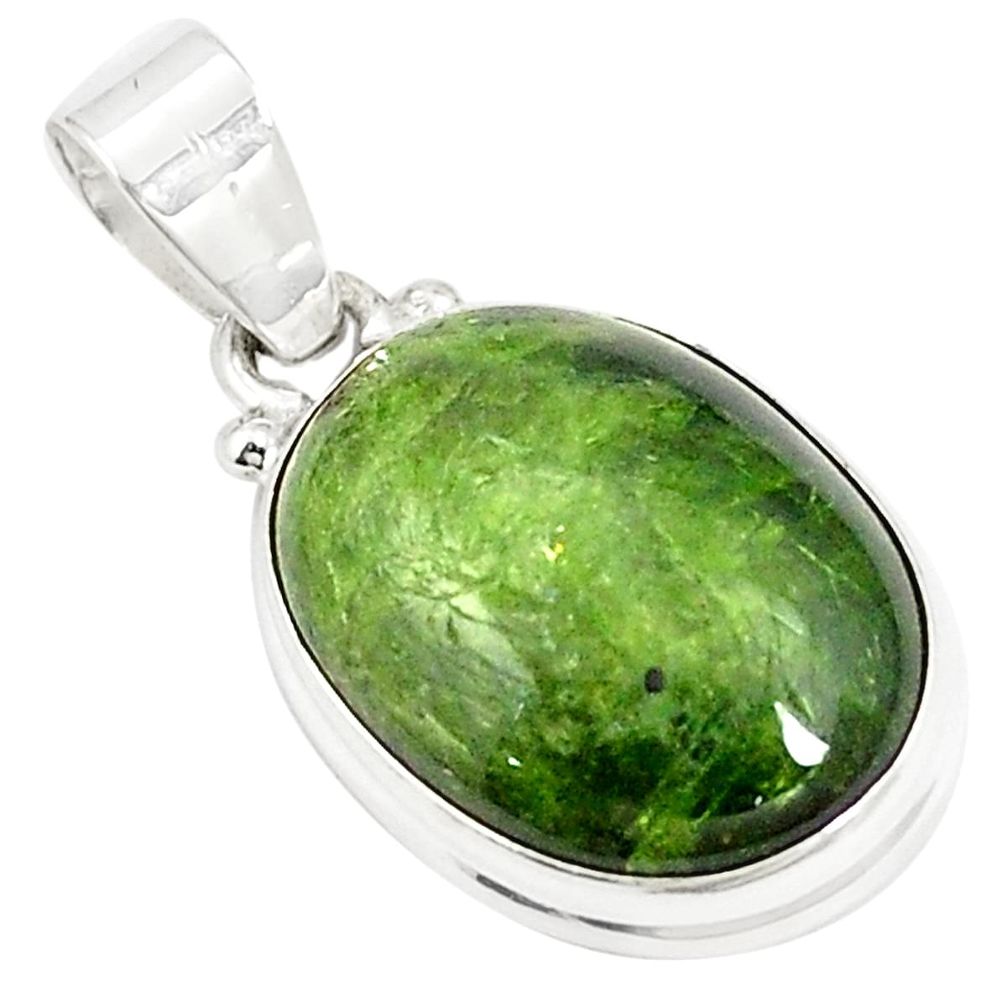 Natural green chrome diopside 925 sterling silver pendant jewelry m41480