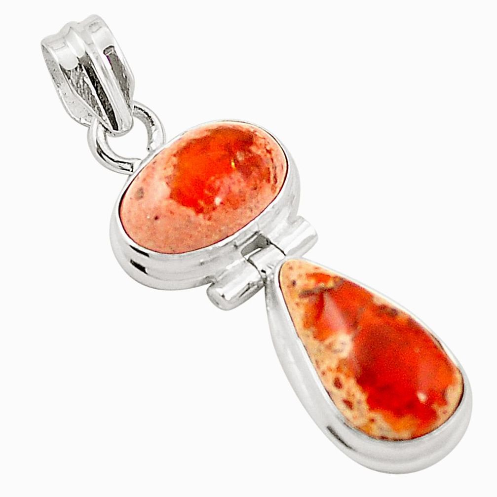 Natural multi color mexican fire opal 925 sterling silver pendant m45323