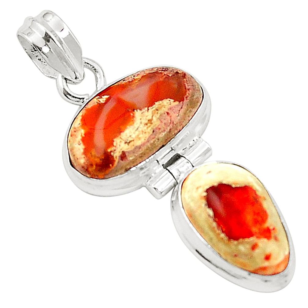925 sterling silver natural multi color mexican fire opal pendant jewelry m45324