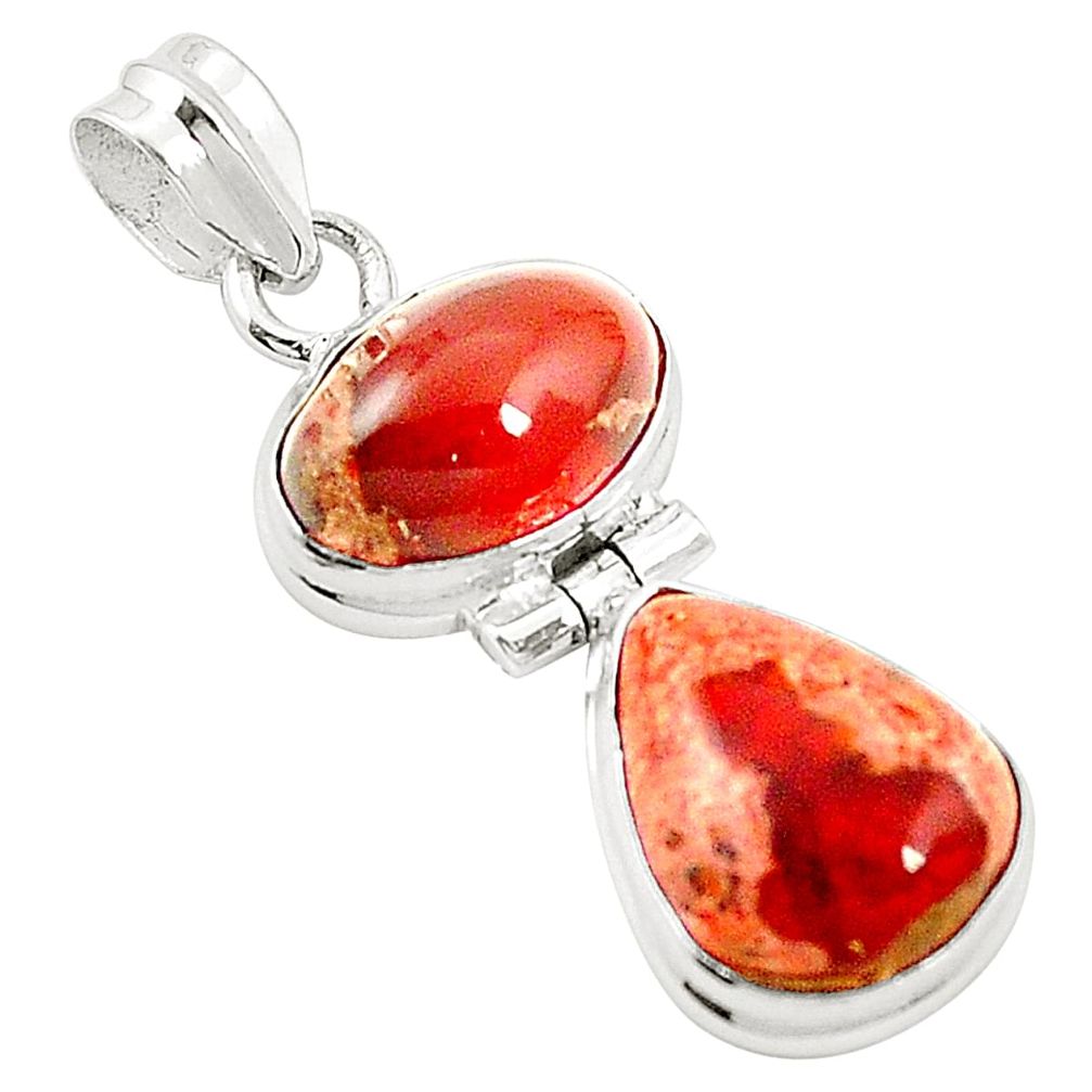 Natural multi color mexican fire opal 925 sterling silver pendant m45327