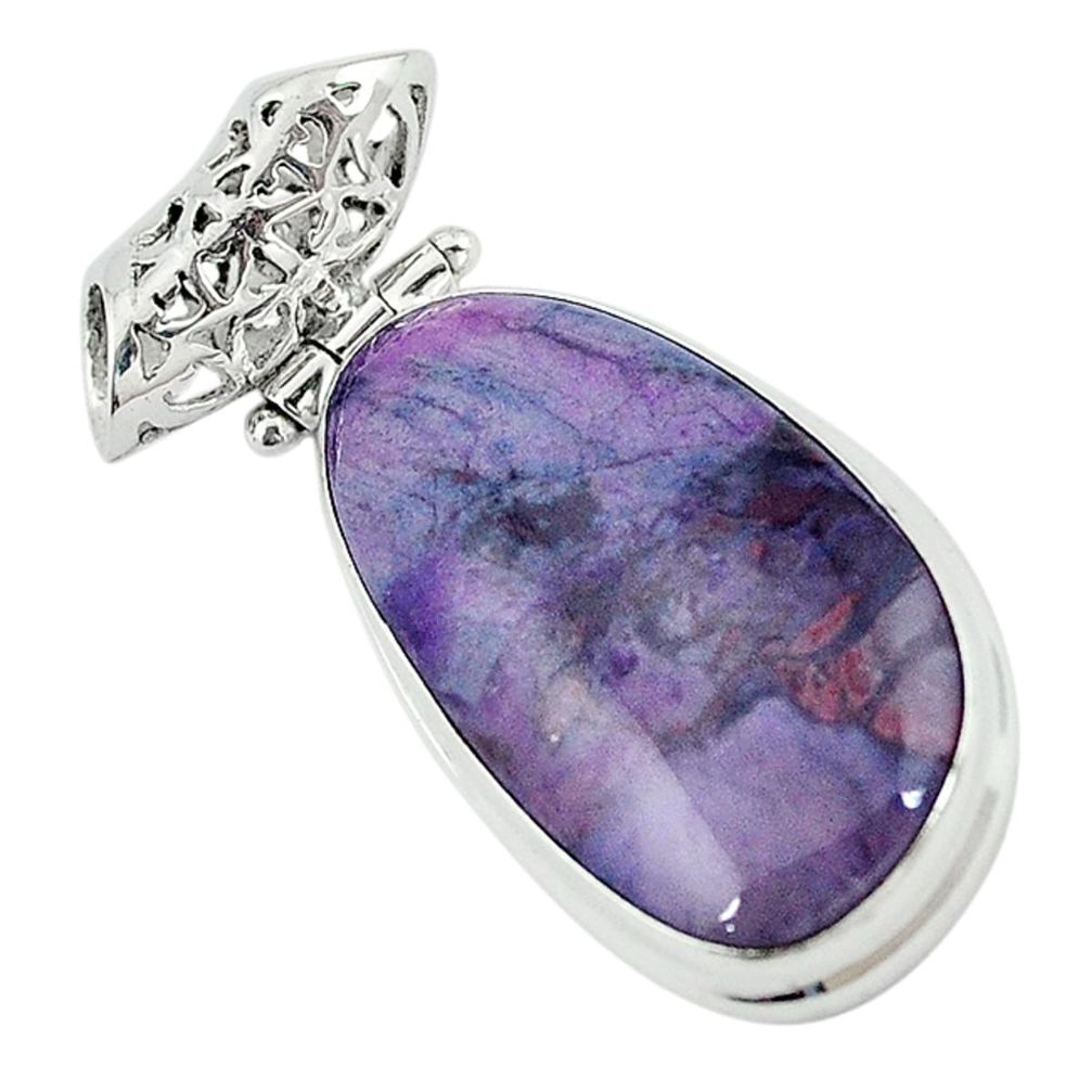 Natural purple sugilite 925 sterling silver pendant jewelry m7333