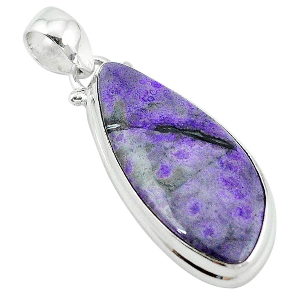 Natural purple sugilite 925 sterling silver pendant jewelry m7339