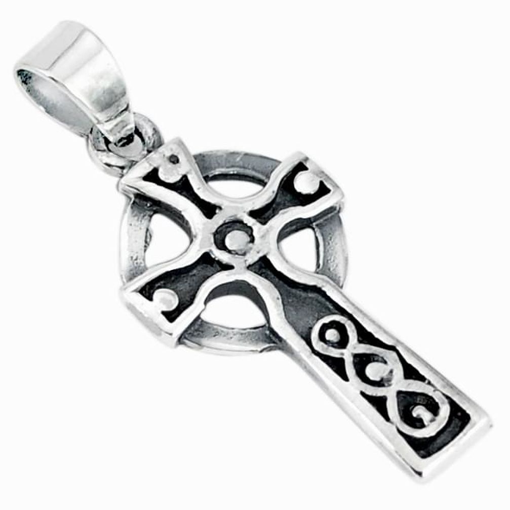 2.78gms indonesian bali style solid 925 sterling silver holy cross pendant p4184
