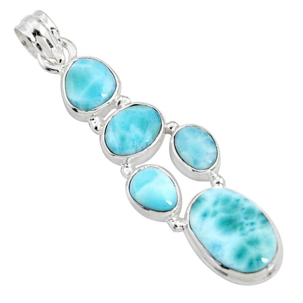 17.69cts natural blue larimar 925 sterling silver pendant jewelry r10021