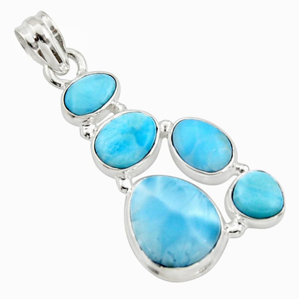 18.15cts natural blue larimar 925 sterling silver pendant jewelry r10022