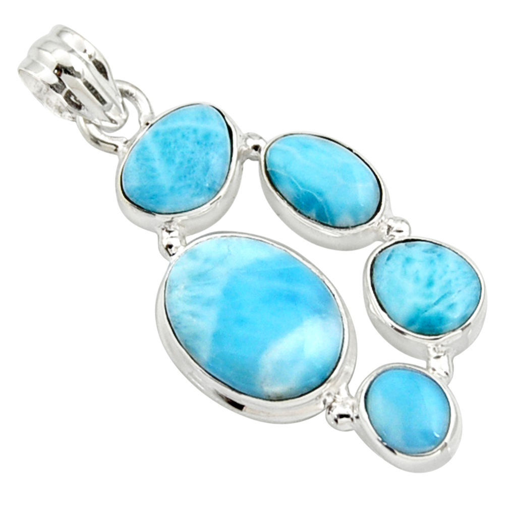 18.42cts natural blue larimar 925 sterling silver pendant jewelry r10028