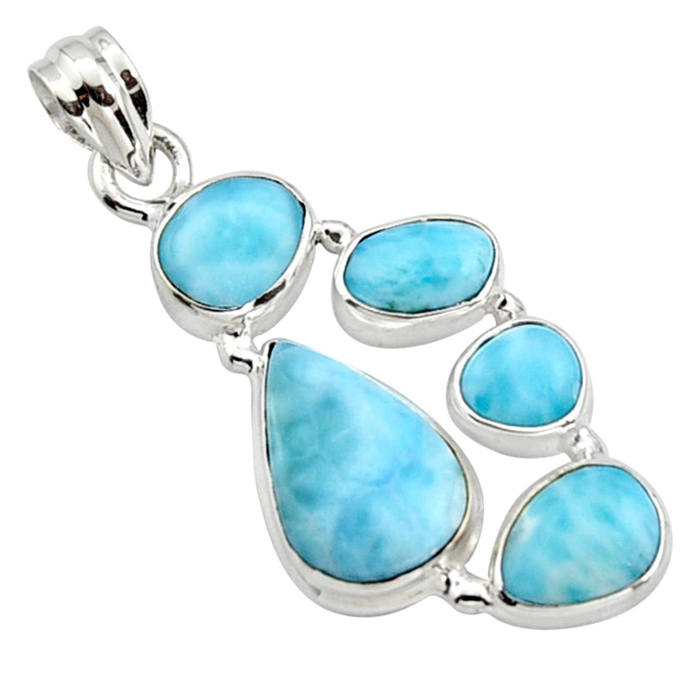 16.43cts natural blue larimar 925 sterling silver pendant jewelry r10031