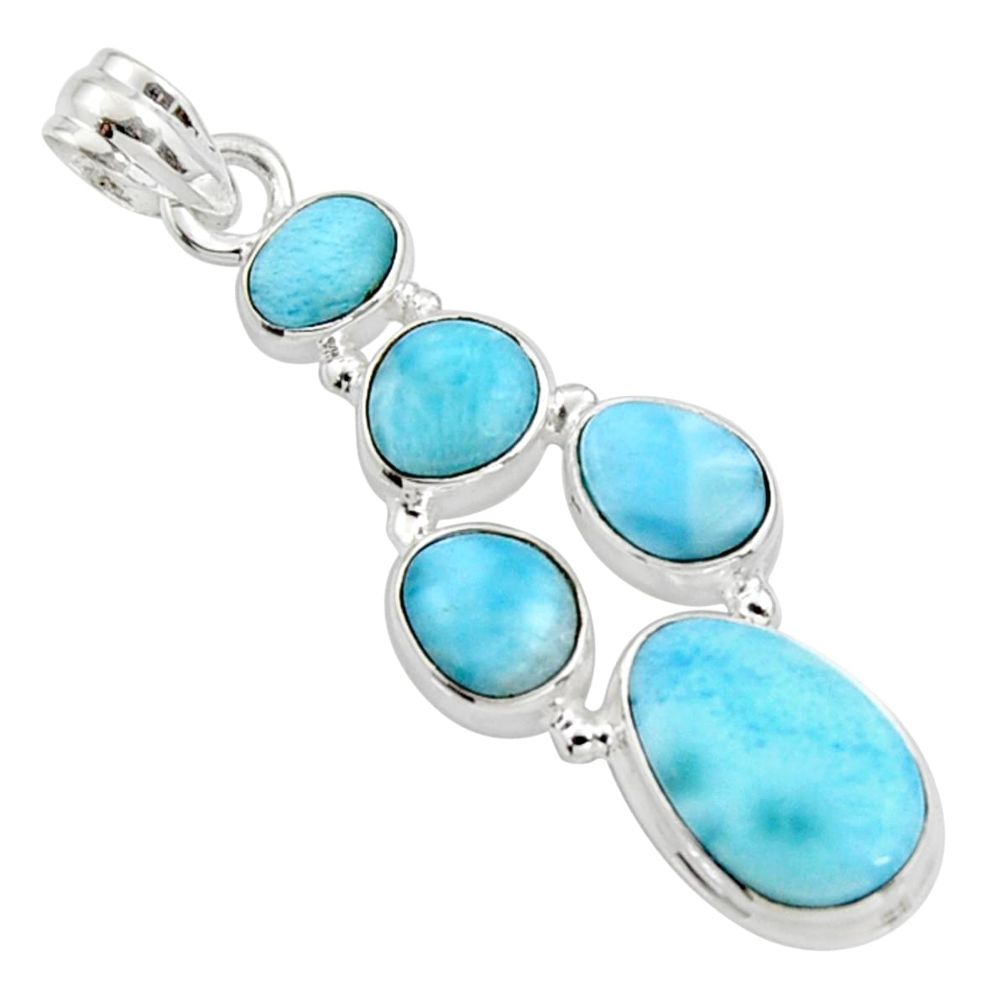 17.31cts natural blue larimar 925 sterling silver pendant jewelry r10035