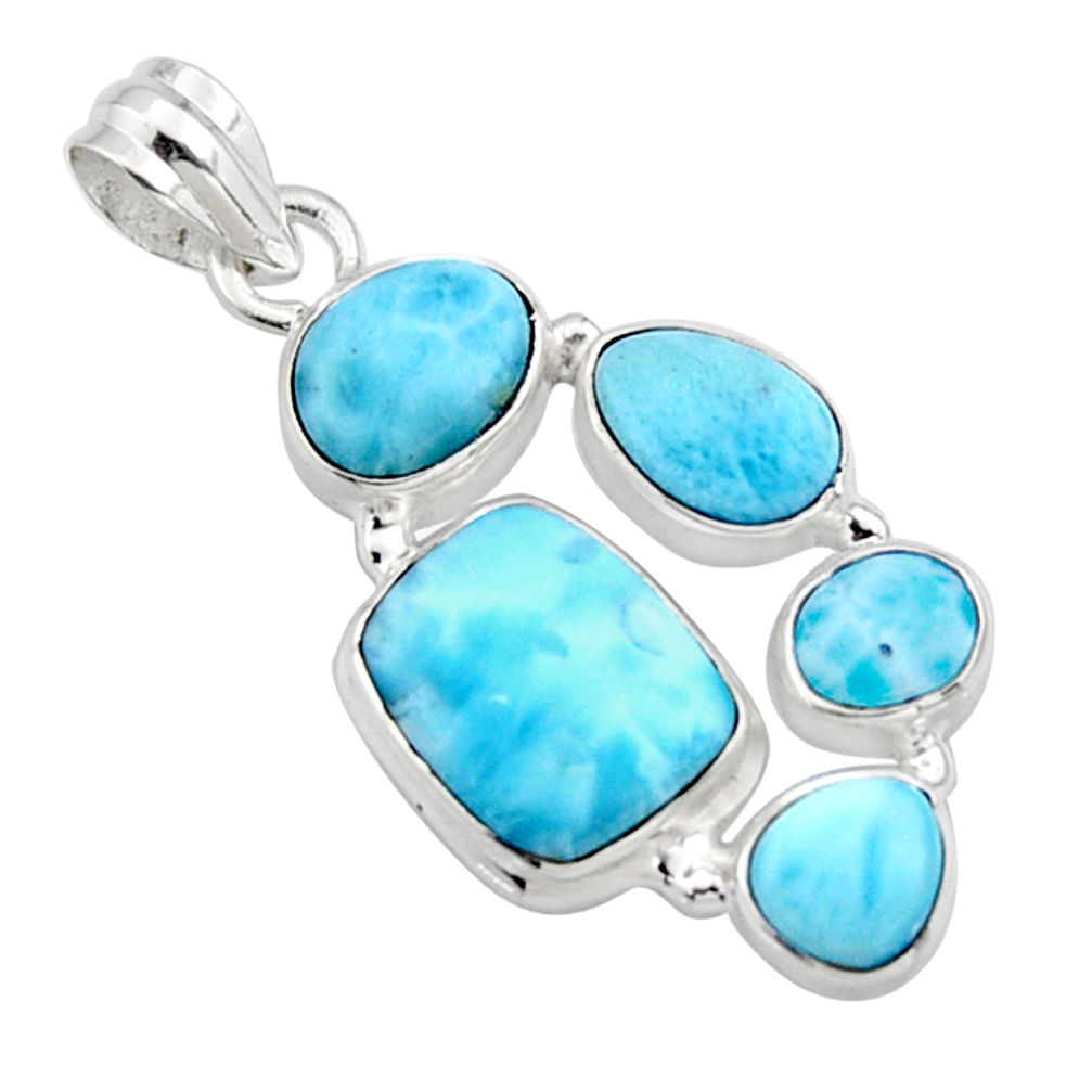 16.92cts natural blue larimar 925 sterling silver pendant jewelry r10040