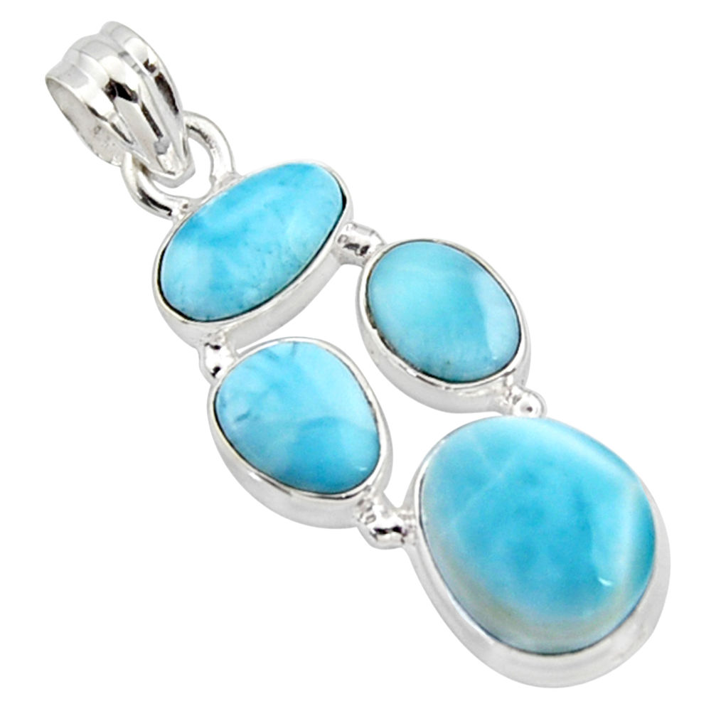 17.18cts natural blue larimar 925 sterling silver pendant jewelry r10042