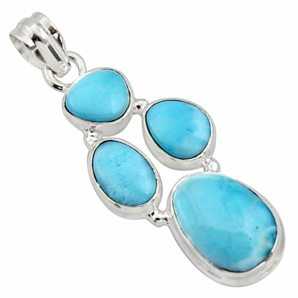 17.20cts natural blue larimar 925 sterling silver pendant jewelry r10048