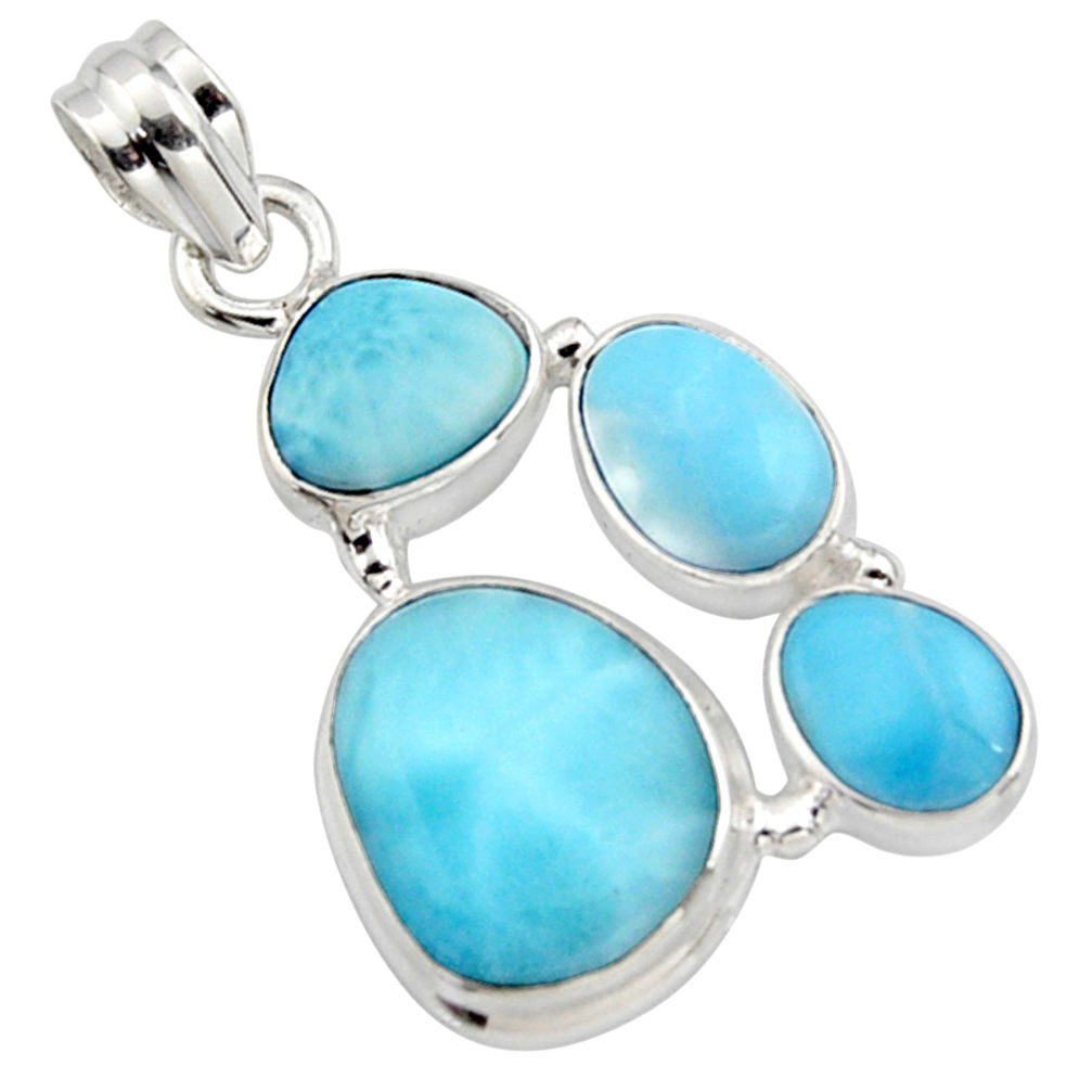 16.70cts natural blue larimar 925 sterling silver pendant jewelry r10050