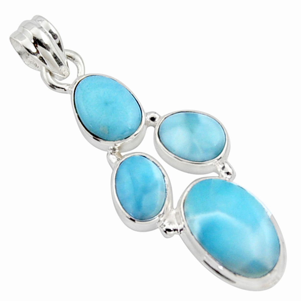 925 sterling silver 15.85cts natural blue larimar pendant jewelry r10052