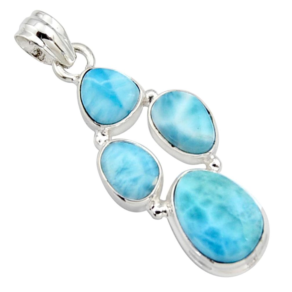 16.70cts natural blue larimar 925 sterling silver pendant jewelry r10055